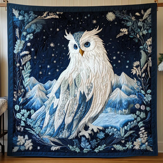 Majestic Snow Owl Quilt Blanket