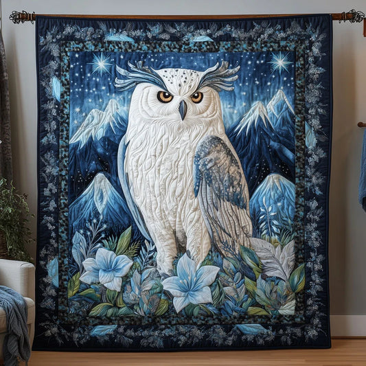 Majestic Snow Owl Quilt Blanket