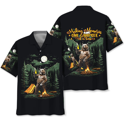 Making Memories One Campsite at a Time Bear Hawaii - S - hawaiian shirt