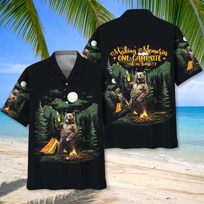 Making Memories One Campsite at a Time Bear Hawaii - M - hawaiian shirt
