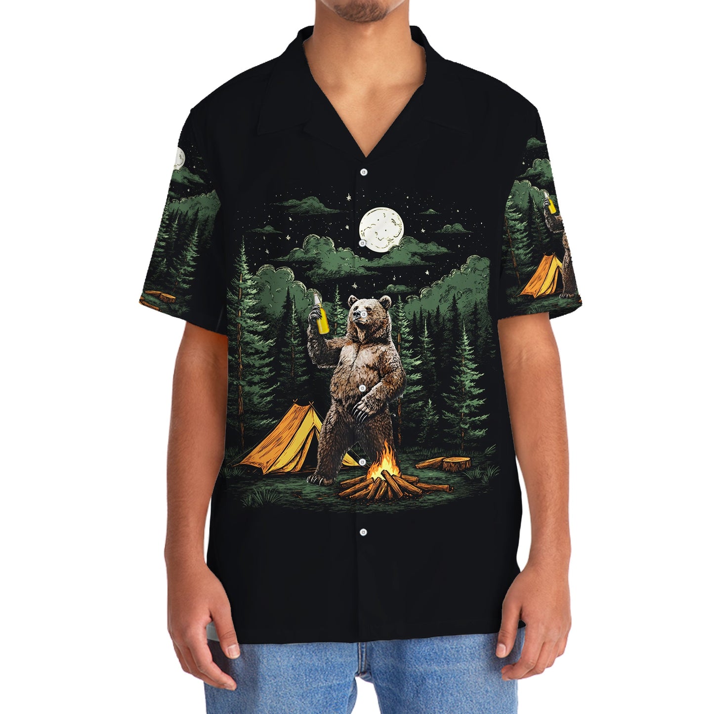 Making Memories One Campsite at a Time Bear Hawaii - 2XL - hawaiian shirt