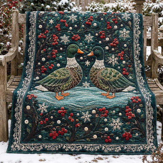 Mallard Breeze Quilt Blanket - Quilted Blanket by OtterMia
