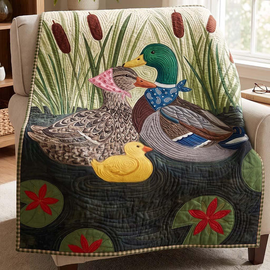 Mallard Journey Quilt Blanket - Quilted Blanket by OtterMia