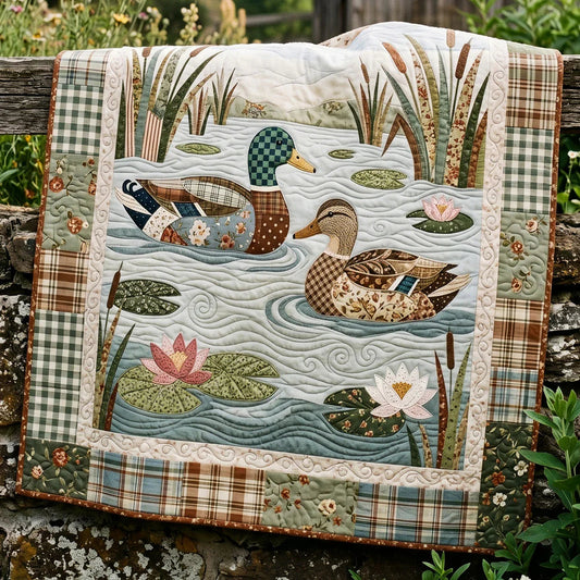 Mallard Lake Quilt Blanket - Quilted Blanket by OtterMia
