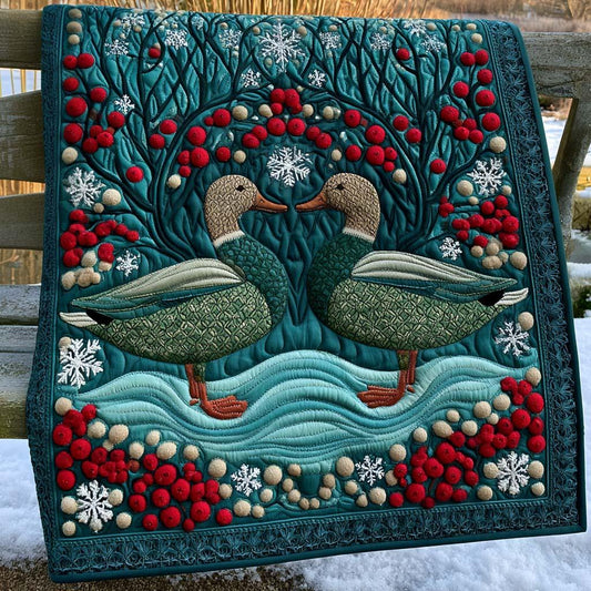 Mallard Retreat Quilt Blanket - Quilted Blanket by OtterMia