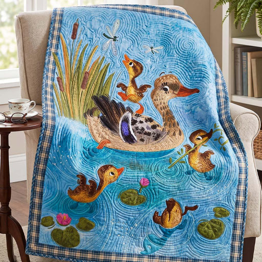 Mallard Waters Quilt Blanket - Quilted Blanket by OtterMia