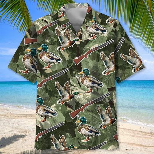 Mallard Duck Camouflage Hawaiian Shirt - S - hawaiian shirt