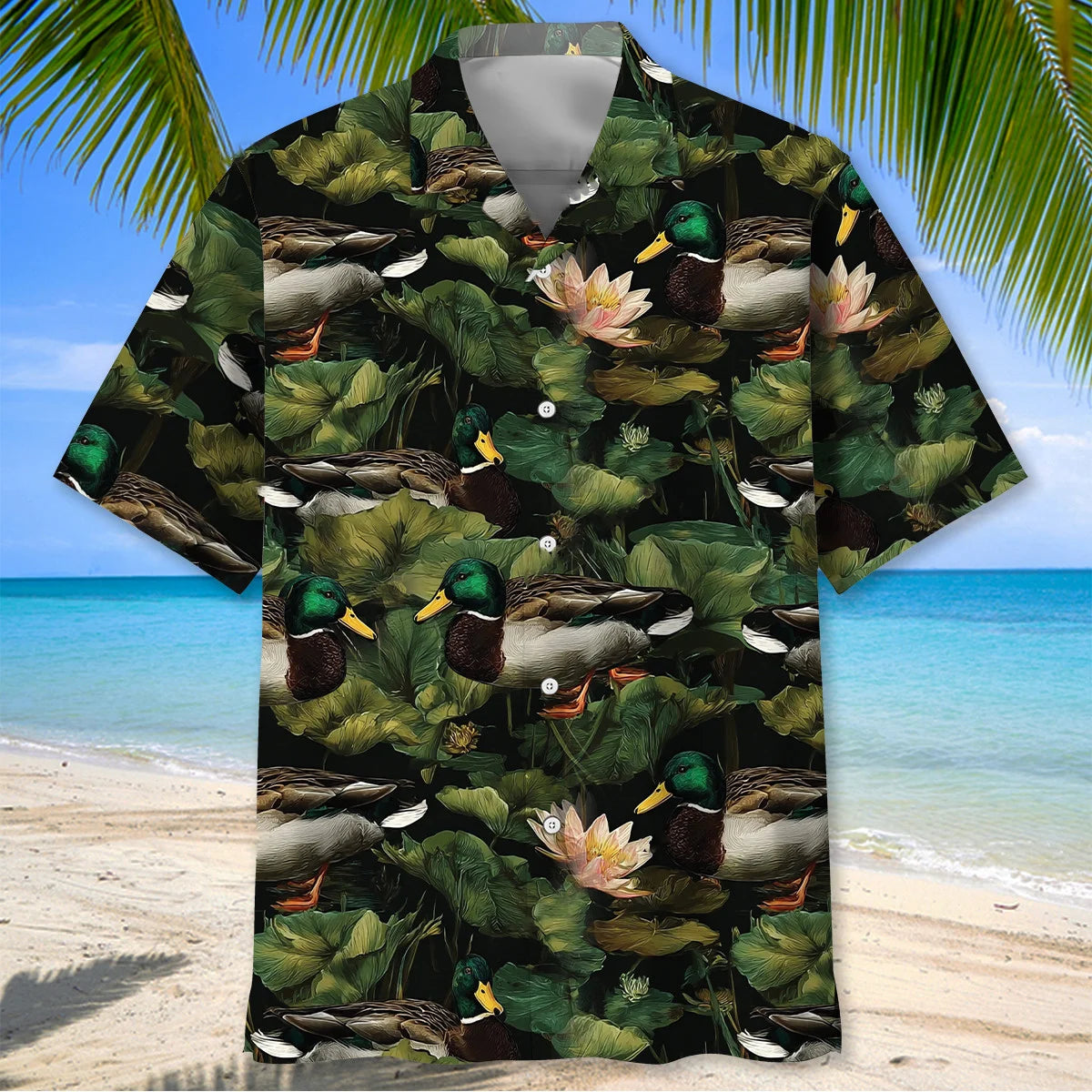 Mallard Duck in the Pond Hawaiian Shirt