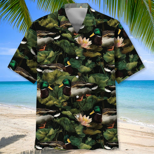 Mallard Duck in the Pond Hawaiian Shirt