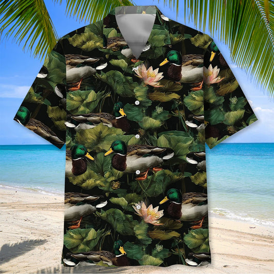 Mallard Duck in the Pond Hawaiian Shirt - S - hawaiian shirt