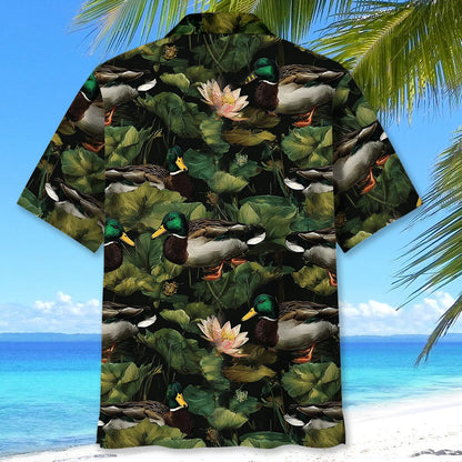 Mallard Duck in the Pond Hawaiian Shirt