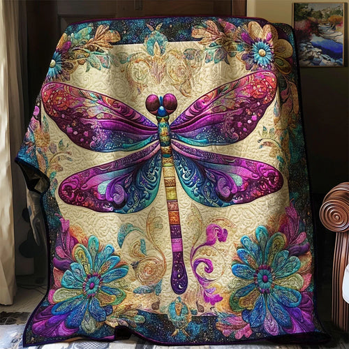 Mandala Dragonfly Quilt Blanket