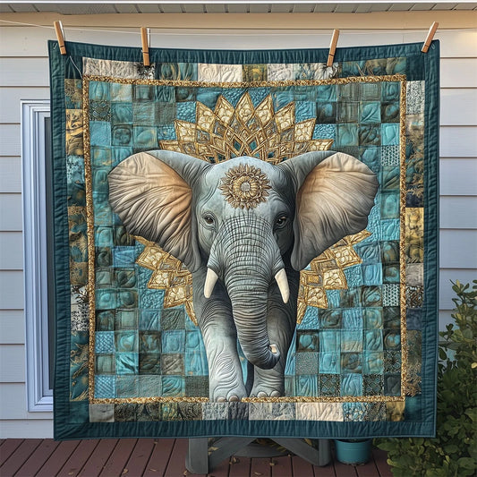 Mandala Elephant Block Pattern Quilt Blanket