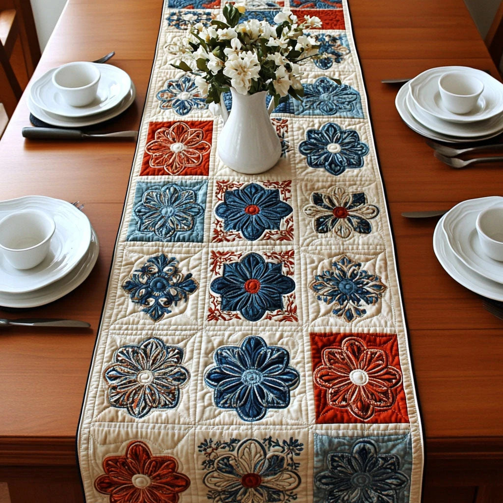 Mandala Freedom Quilted Table Runner