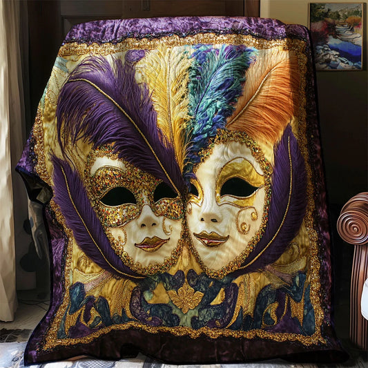 Mardi Gras Carnival Splendor Quilt Blanket