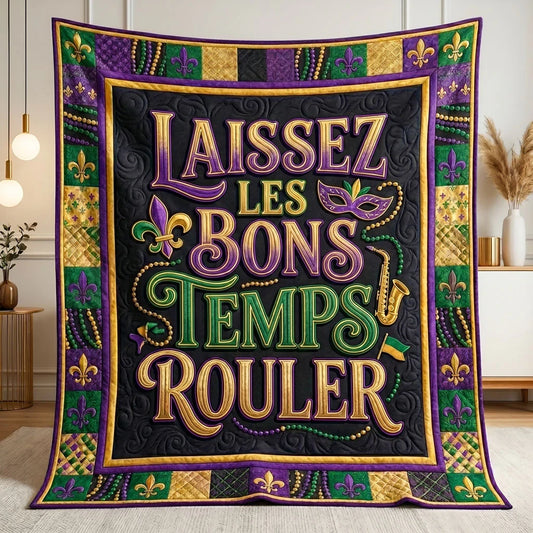 Mardi Gras Spirit Quilt Blanket