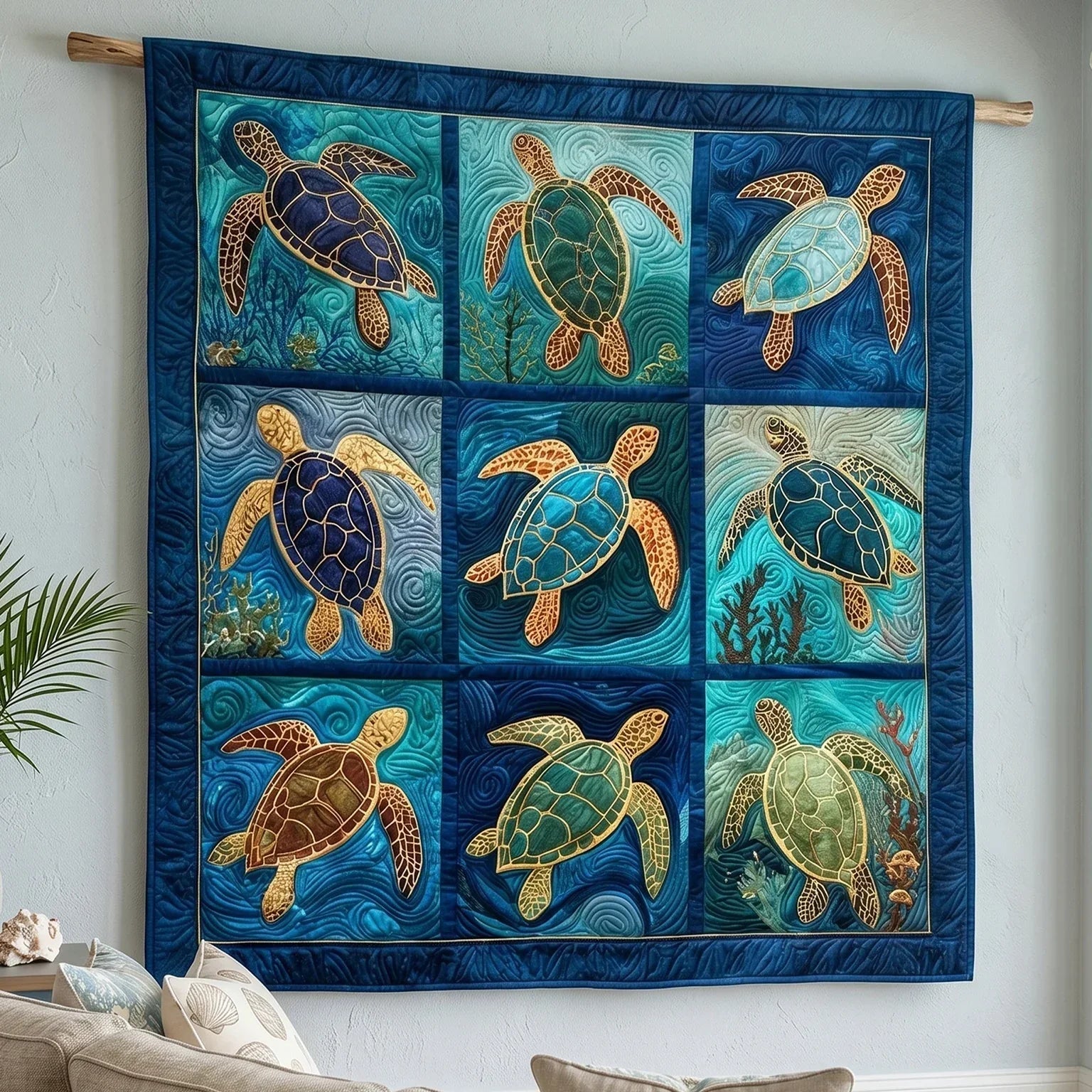 Marine Voyager Quilt Blanket - Quilted Blanket by OtterMia