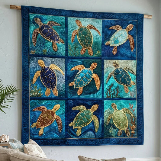Marine Voyager Quilt Blanket - Quilted Blanket by OtterMia
