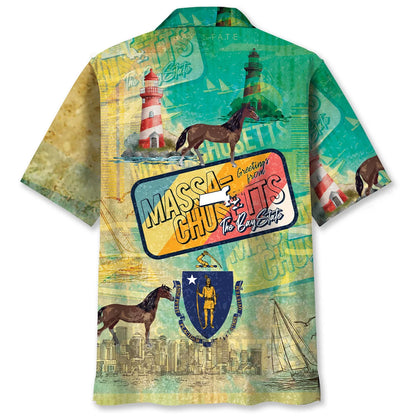 Massachusetts the Bay State Hawaiian Shirt