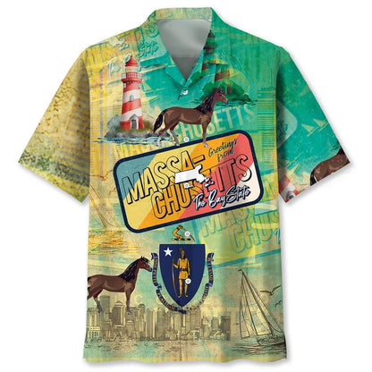 Massachusetts the Bay State Hawaiian Shirt