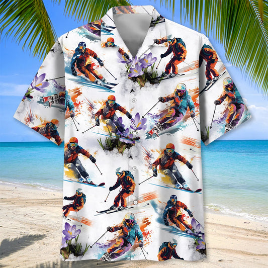 Master Skiing Hawaiian Shirt - S - hawaiian shirt