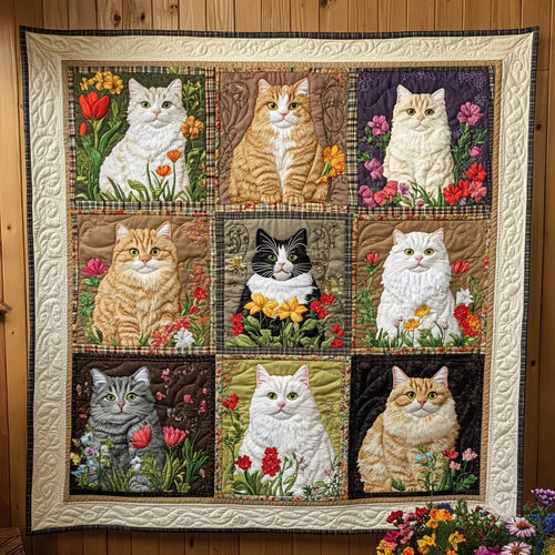 Meadow Cats Quilt Blanket