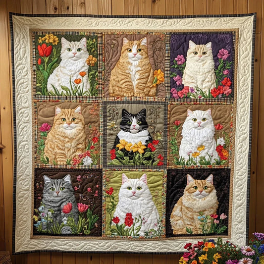 Meadow Cats Quilt Blanket