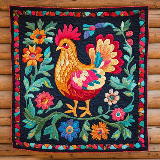 Meadow Chicken Quilt Blanket