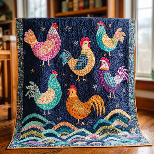 Meadow Hen Quilt Blanket - Quilted Blanket by OtterMia