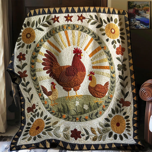 Meadow Rooster Quilt Blanket