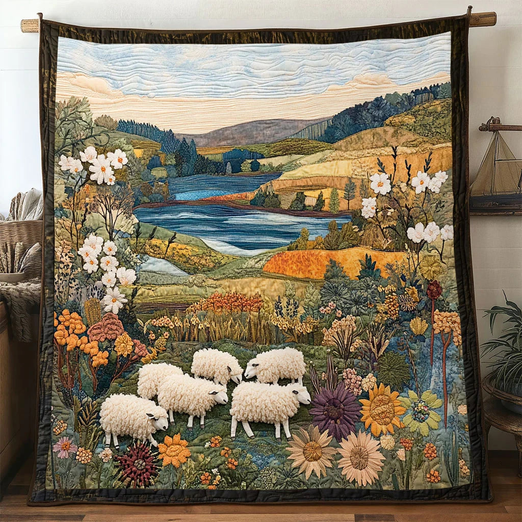 Meadow Sheep Quilt Blanket
