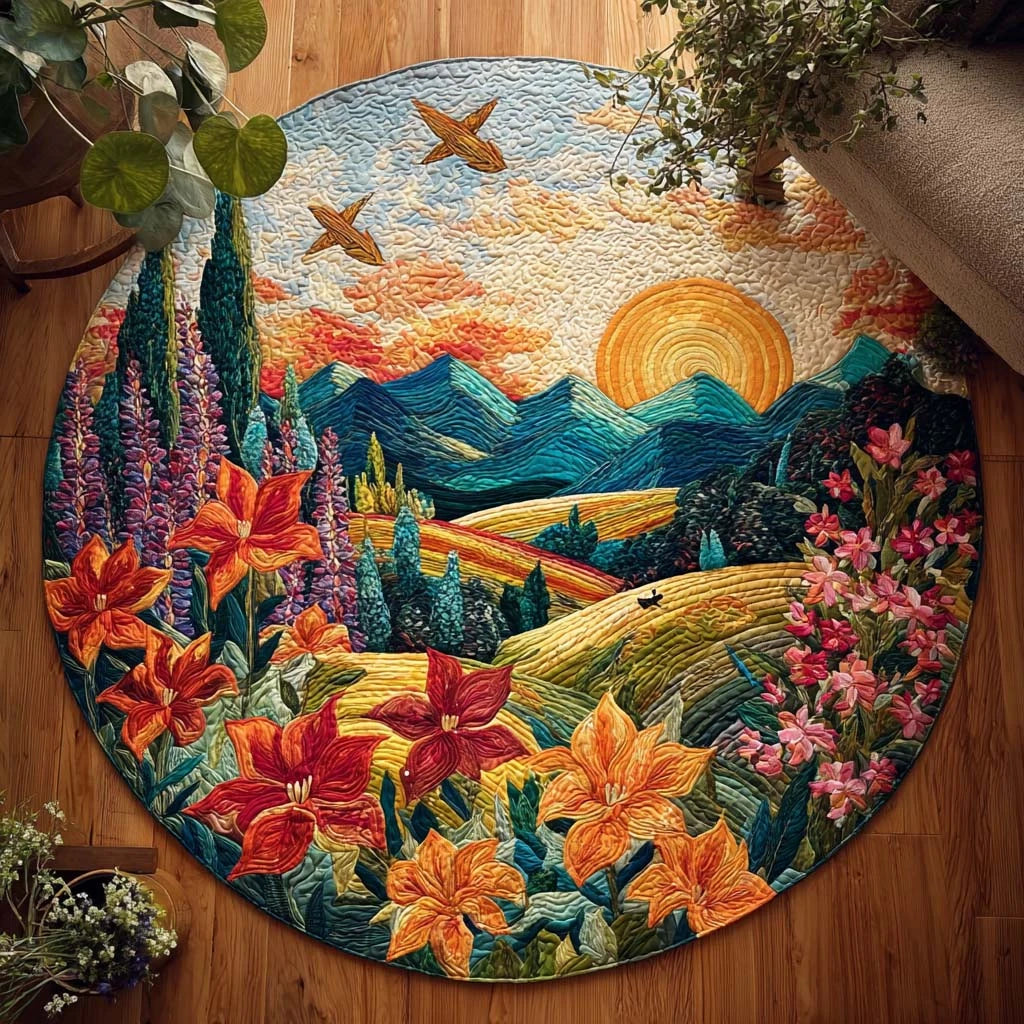 Meadow Tranquility Quilted Round Mat