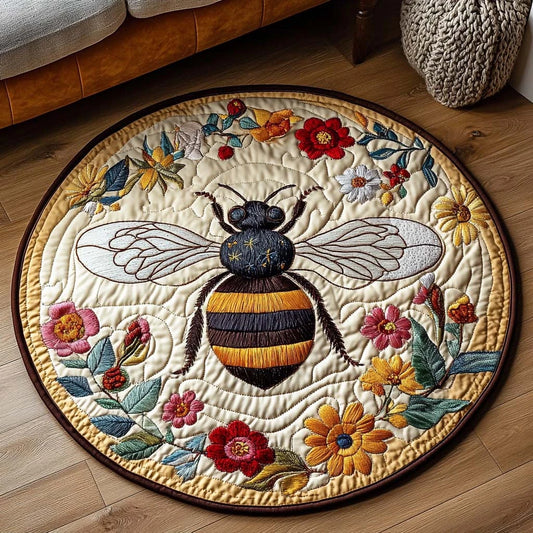 Meadow Whisper Quilted Round Mat