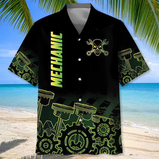 Mechanic Neon Hawaiian Shirt - S - hawaiian shirt