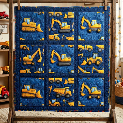 Mega Diggers Quilt Blanket - Quilted Blanket by OtterMia