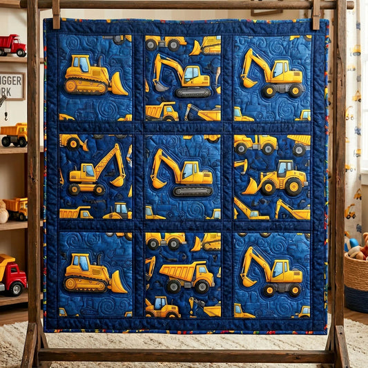 Mega Diggers Quilt Blanket - Quilted Blanket by OtterMia