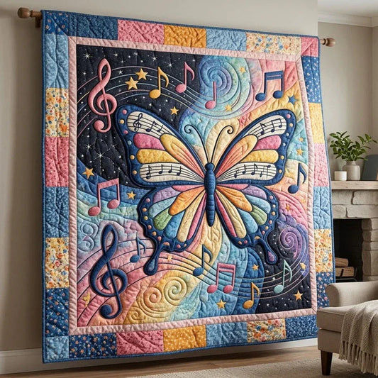 Melody Wings Quilt Blanket - Quilted Blanket by OtterMia