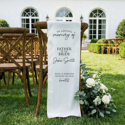 Memorial Chair Sign Personalized In Loving Memory Wedding Chair Sign Custom Name Linen Memorial Decor, gentle memorial kee...
