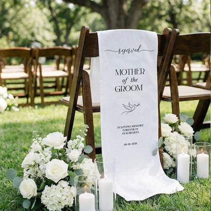 Reserved Mother of the Groom Memorial Chair Sign Personalized Wedding Memory Chair Cover, gentle memorial keepsake (view 3)