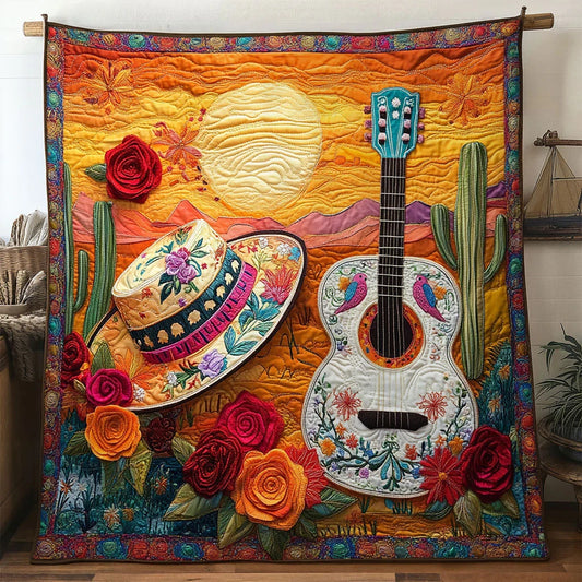 Memory Strings Guitar Quilt Blanket