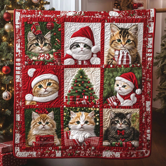 Meowy Christmas Quilt Blanket