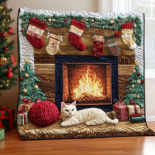 Merry Catmas Chaos Quilt Blanket