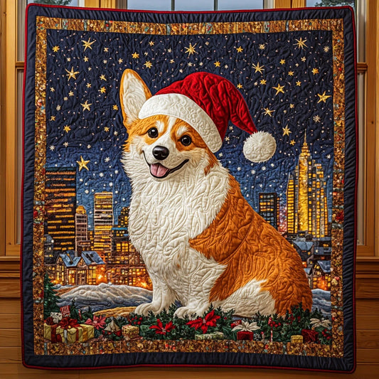 Merry Corgi Quilt Blanket