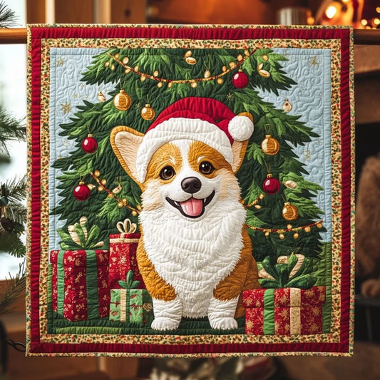Merry Corgi Quilt Blanket