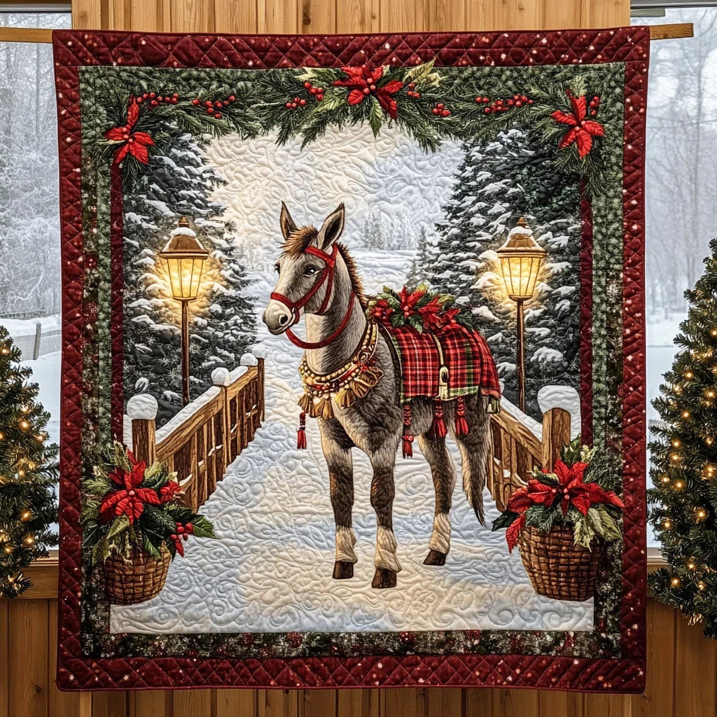 Merry Donkey Quilt Blanket