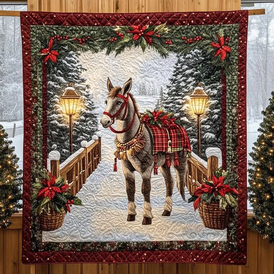 Merry Donkey Quilt Blanket