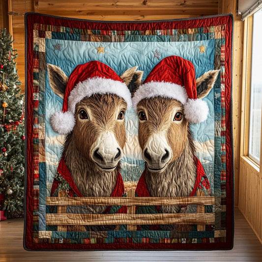 Merry Donkeys Quilt Blanket