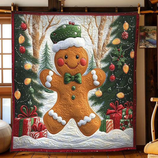 Merry Gingerbread Quilt Blanket