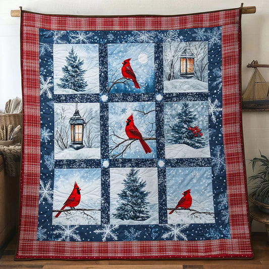 Merry Glow Cardinal Quilt Blanket