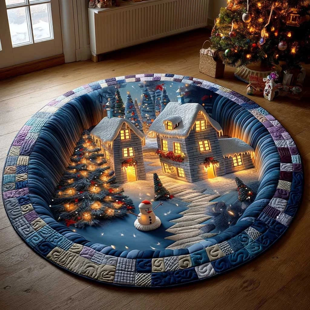 Merry Hamlet Quilted Quilted Round Mat